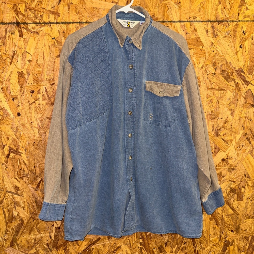 VTG Bob‎ Allen Shooting Shirt Cotton Denim Outdoors Hunting Sportswear USA XL